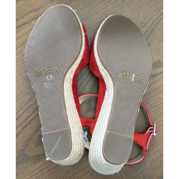 NWOB Vionic Women's Tulum Ariel Cherry Red Wedge Sandal Size 10 Open Toes - Picture 4 of 8